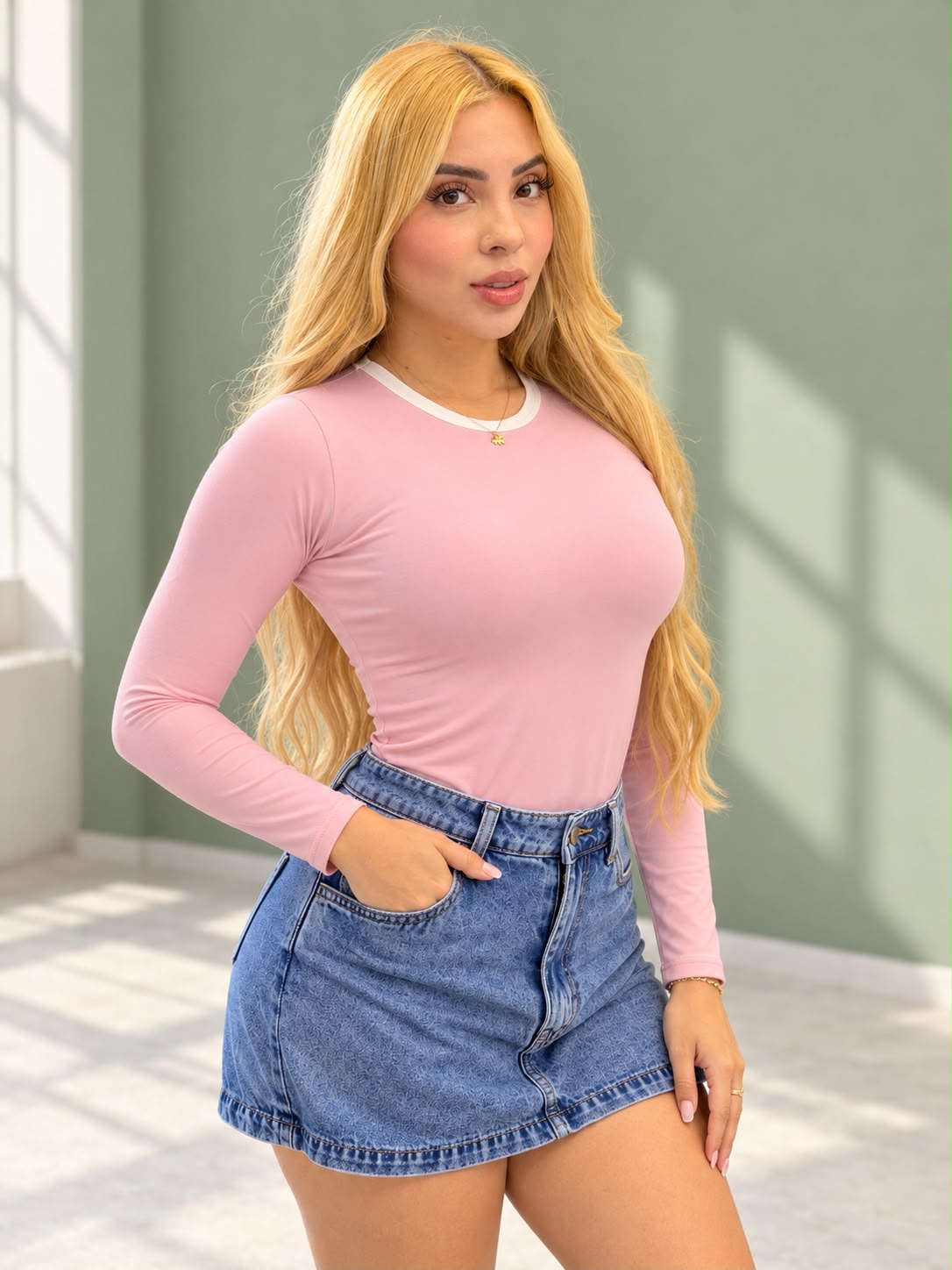 Body Sesgo Manga LARGA Unicolor
